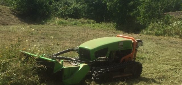 Entretien des Alpages en Savoie et Haute-Savoie avec débroussailleuse de pente sur chenilles